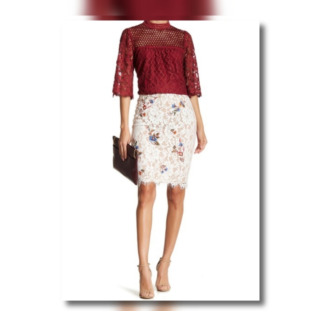 Champagne and Strawberry Lace Skirt